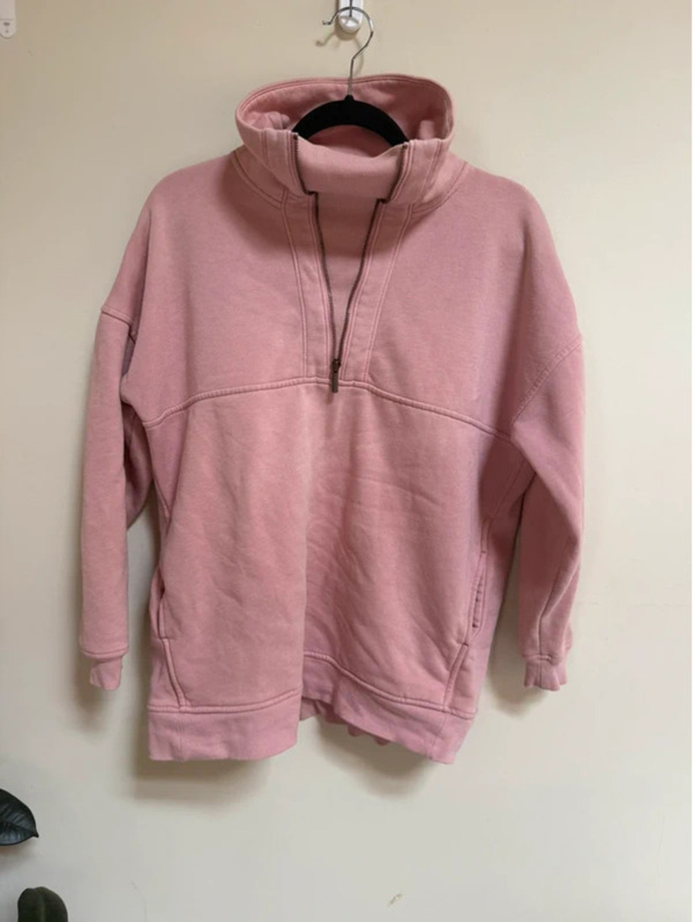 Old Navy Pink Quarter Zip Pullover Sweatshirt with Pockets